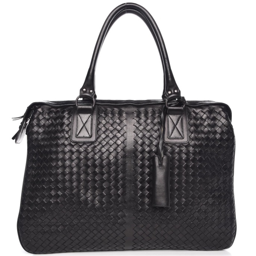 Bottega Veneta Nero Intrecciato Briefcase more pix